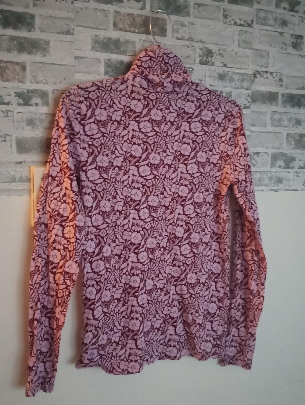 J.Crew Purple Floral Turtleneck Long-Sleeve Shirt - Picture 4 of 5